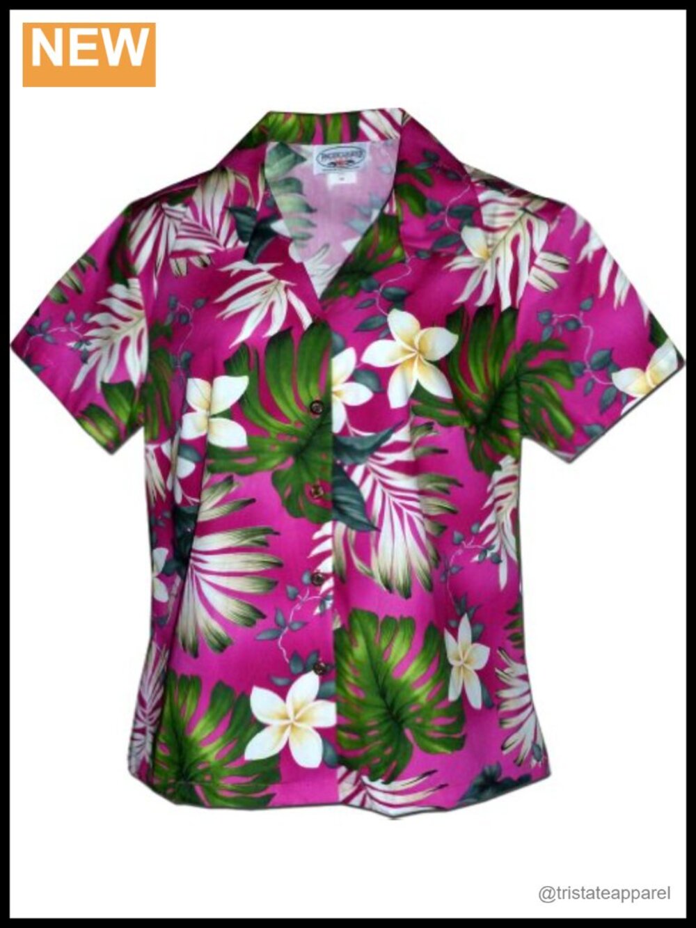 Women's Tropical Floral Button-Down Hawaiian Shirt Short Sleeve